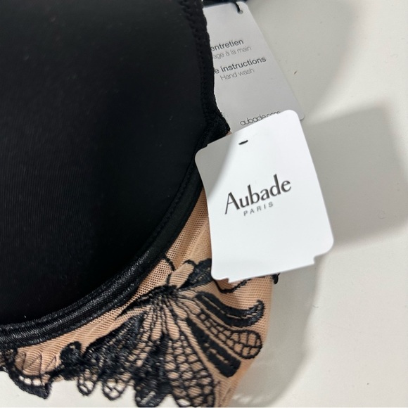 Aubade Lovessense Noir Black and Nude Lace Bra - Picture 3 of 10
